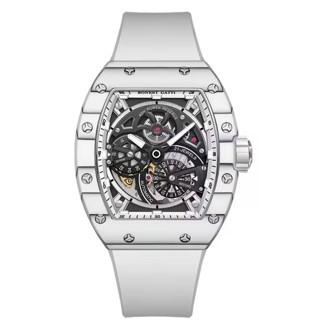 Carbon fiber Skeleton Movement Sapphire Crystal BG9004 (2 color variants)